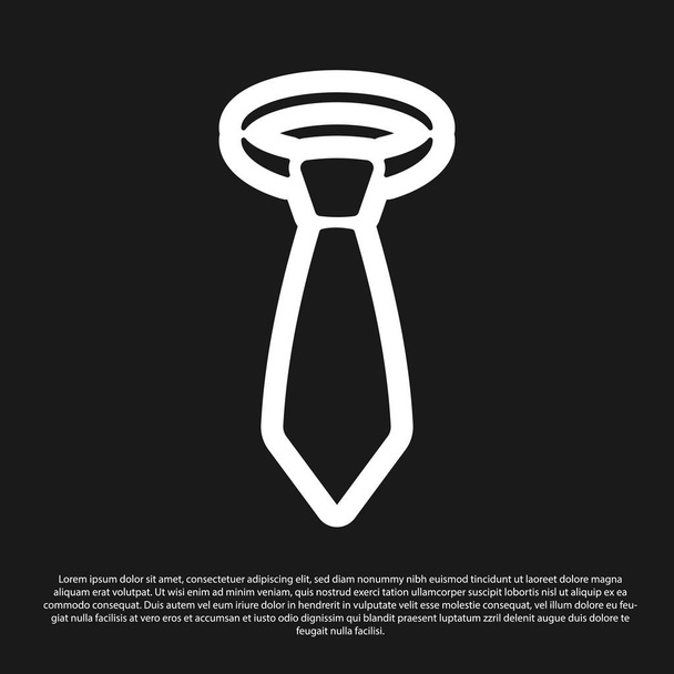 Black Tie icon isolated on black background. Necktie and neckcloth symbol. Vector Illustration - Vector, Image