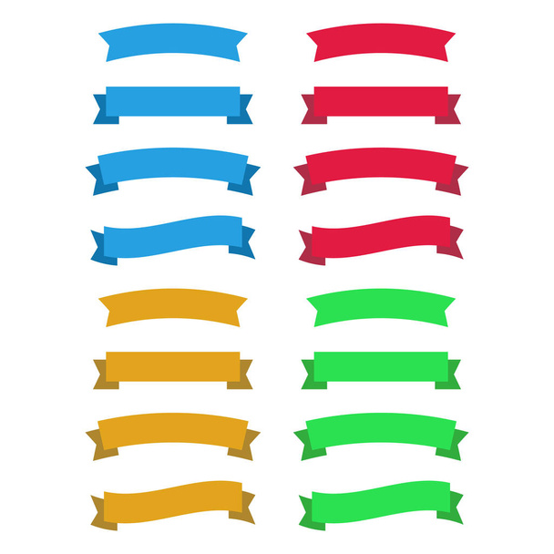 Flat vector ribbons banners isolated. Ribbons banners - Wektor, obraz