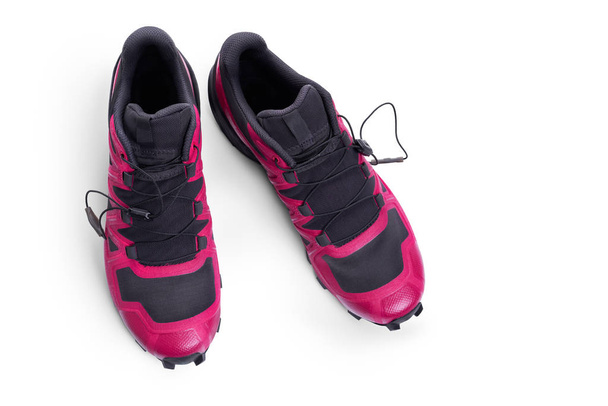 A top view of pink, magenta Trainers - Photo, Image