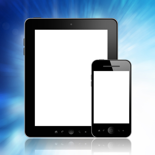 Tablet pc and mobile phone - Photo, Image