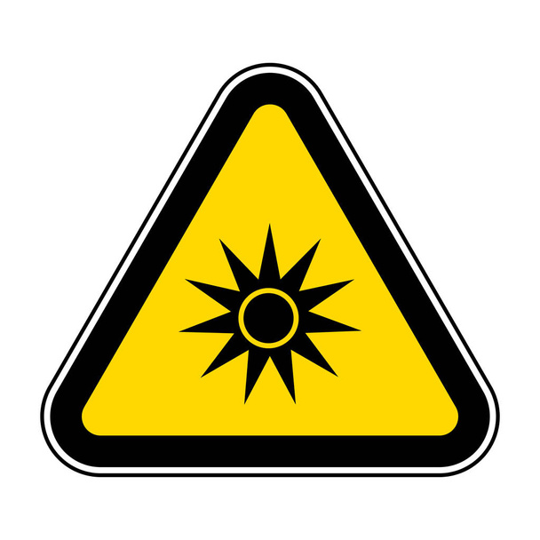 Vorsicht optisches Strahlungssymbol isoliert auf weißem Hintergrund, Vektorillustration EPS.10  - Vektor, Bild