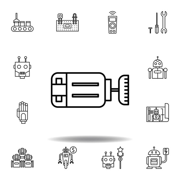 Robotika motoros Outline ikonra. robotikai illusztrációs ikonok halmazát. jeleket, szimbólumokat lehet használni a weben, logó, mobil alkalmazás, UI, UX - Vektor, kép