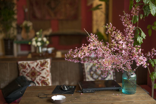 中国の茶室は家具と装飾. - 写真・画像