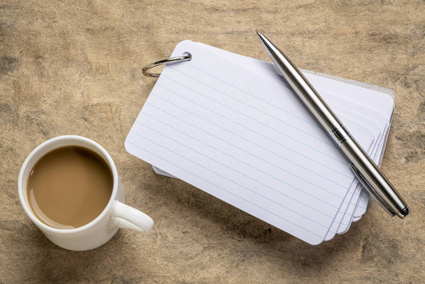 blank index cards with coffee - Photo, Image