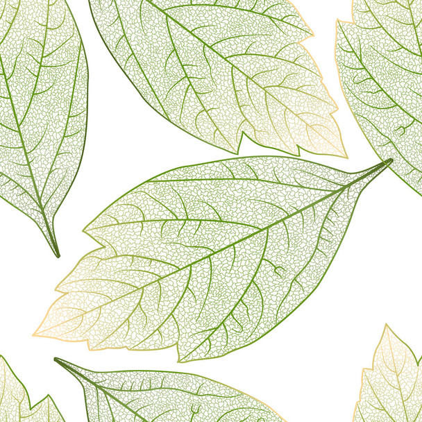 Seamless pattern with leaves. Vector. EPS 10. - Vector, Imagen