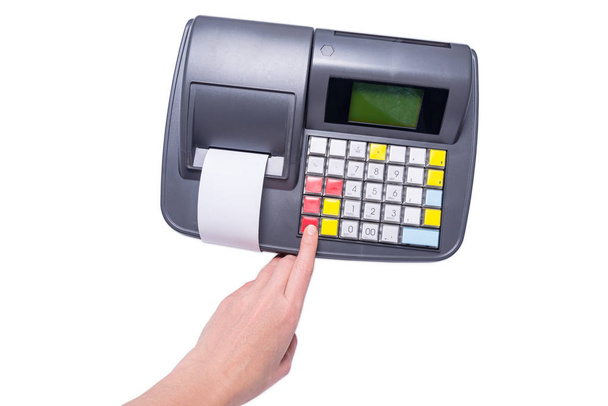 Κενός λογαριασμός χαρτιού σε ηλεκτρονική ταμειακή μηχανή - Φωτογραφία, εικόνα