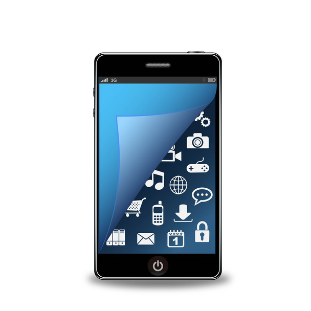 Vector telefone inteligente com aplicações
 - Vetor, Imagem