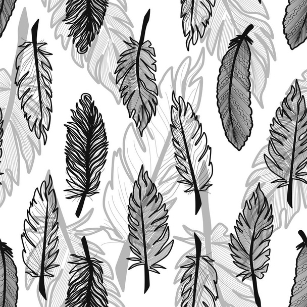 Seamless pattern with abstract feathers. Vector illustration. EPS 10 - Διάνυσμα, εικόνα