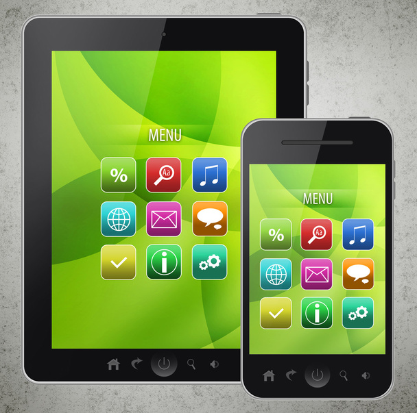Tablet PC and cell phone - Foto, imagen