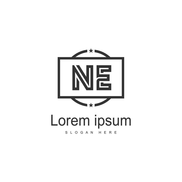 Initiale ne Logo-Vorlage mit modernem Rahmen. minimalistische ne Brief Logo Vektor Illustration - Vektor, Bild