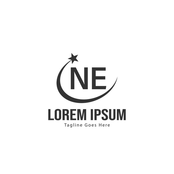 Plantilla de logotipo NE inicial con marco moderno. Minimalista NE carta logo vector ilustración
 - Vector, imagen