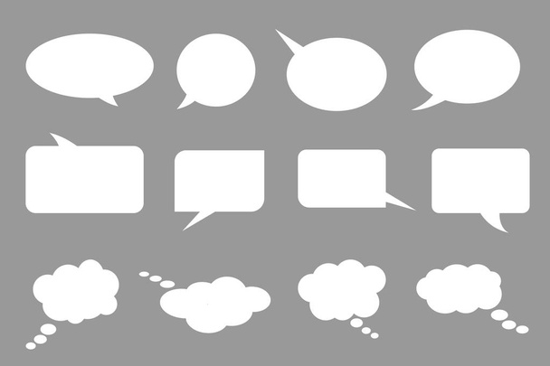 Conjunto vectorial de pegatinas de burbujas del habla. Bub de habla vacía en blanco
 - Vector, Imagen