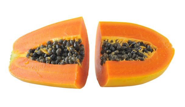 papaya fehér háttér - Fotó, kép