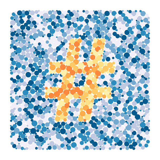 algoritmus hash ostré barvy rozdělené kruhy tečky ilustrace - Vektor, obrázek