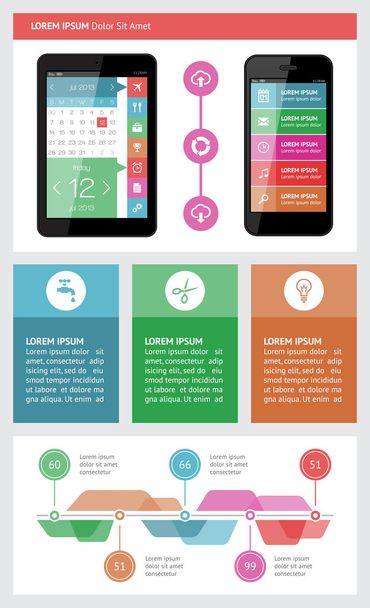 Ui, infographics and web elements - Vector, Image