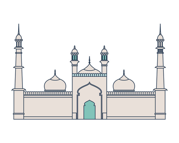 édification de la mosquée islamique jama masjid et fête de l'indépendance indienne
 - Vecteur, image