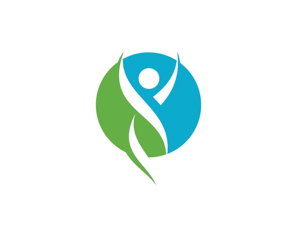 Vida Saludable personas Logo plantilla
 - Vector, Imagen