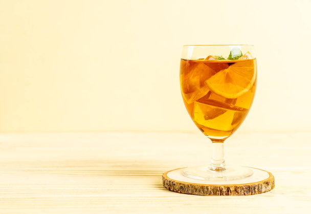 glass of ice lemon tea - Photo, Image
