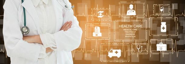 Orvos egészségügyi egészségügyi grafikai a kórházban - Fotó, kép