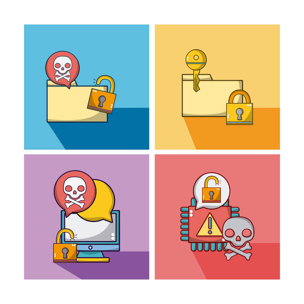 Set of meltdown and spectre icons - Vector, Image