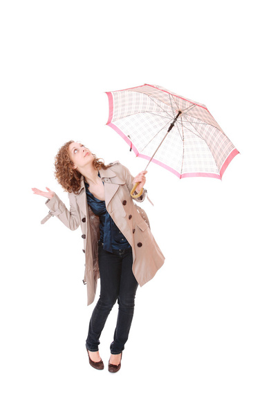 Esernyőt tartó nő - Fotó, kép