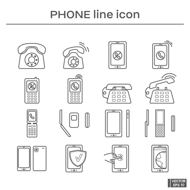 Set of phone icons. - Vector, Imagen