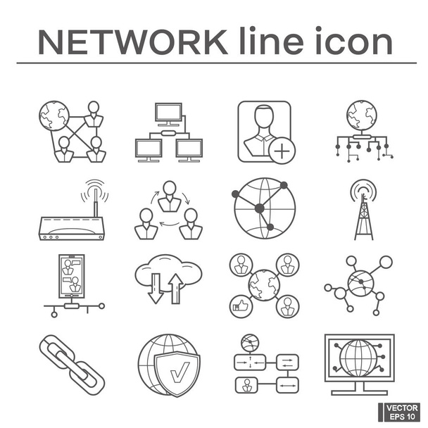 Set of network icons. - Vector, imagen