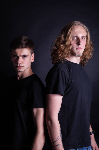 Rock band consisting of two young caucasian adults - Fotó, kép