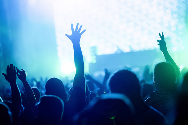 Foto della folla che balla al festival di concerti musicali
 - Foto, immagini