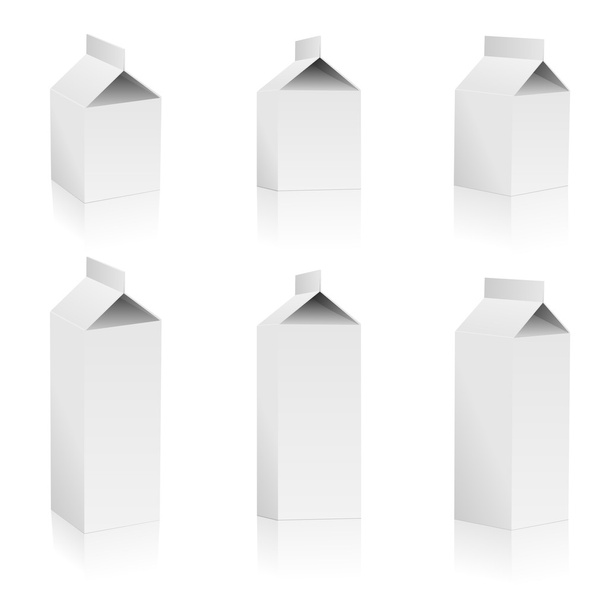 Blank milk packs - Вектор, зображення