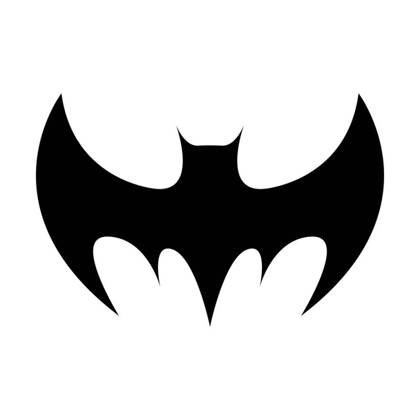Silueta negra de murciélago aislado sobre fondo blanco. Elemento decorativo Halloween. Ilustración vectorial para cualquier diseño
. - Vector, imagen