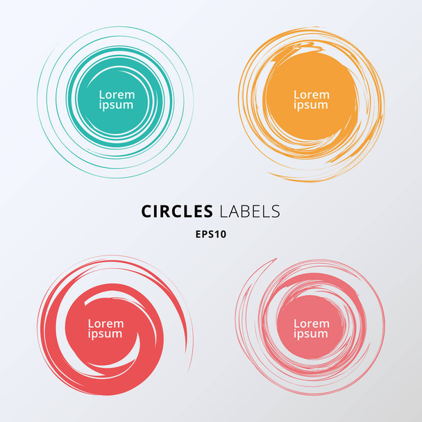 Set van kleuren cirkels kwast op witte achtergrond. U gebruiken voor - Vector, afbeelding