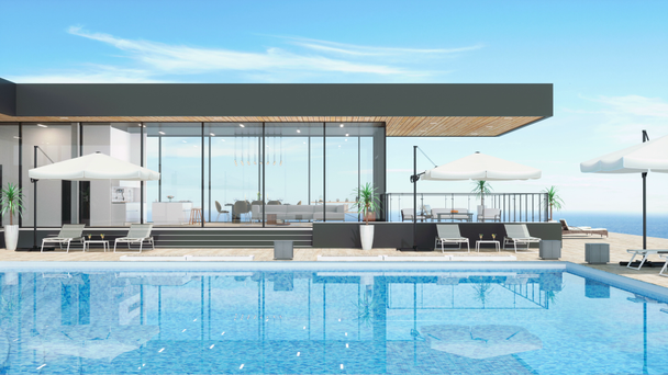 moderne villa met zwembad - Video