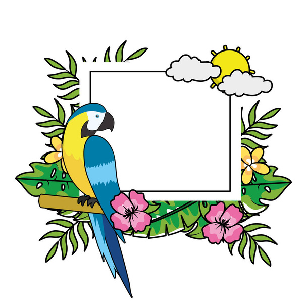 schattig tropische papegaai cartoon - Vector, afbeelding