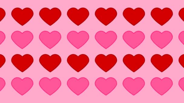patrón de corazones rosa y rojo sobre un fondo rosa - animación
 - Imágenes, Vídeo