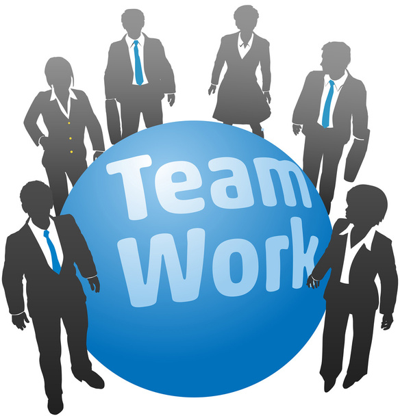 Business people team work ball - Vector, Image