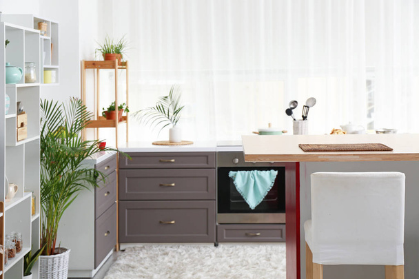 A modern, kényelmes konyha belső tere - Fotó, kép