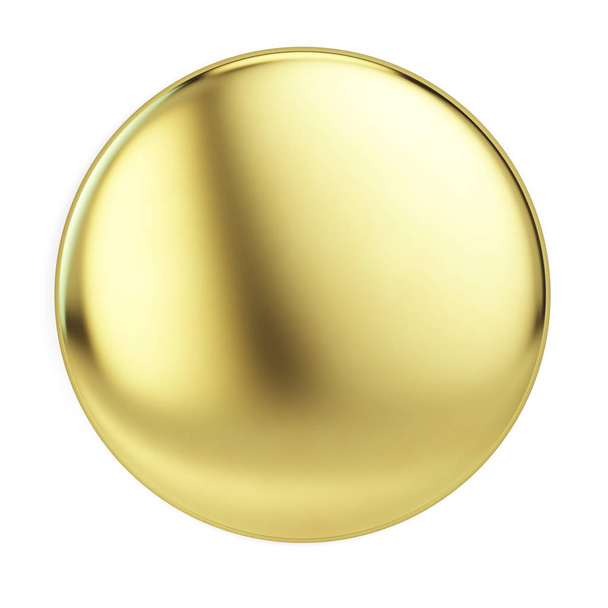 Gouden badge pin broche geïsoleerd op witte mock-up. 3d destructie - Foto, afbeelding