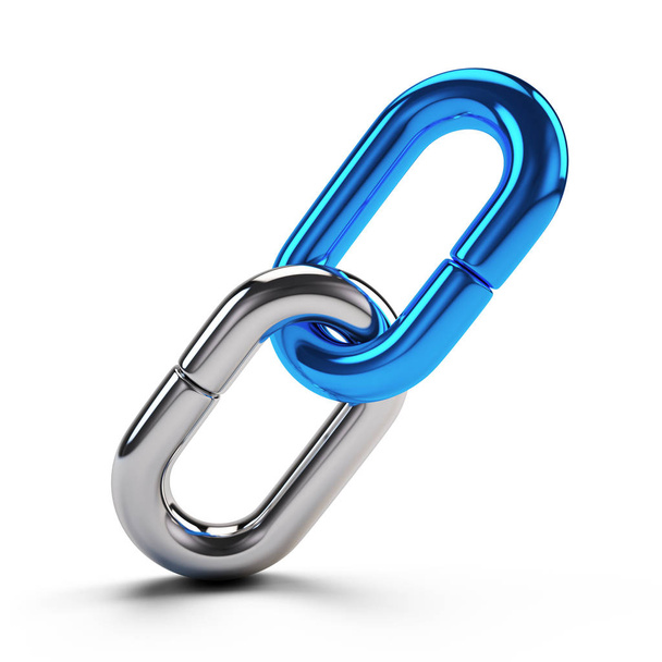 Lock, concetto di connessione - Icona Chain Link isolata su bianco. rendering 3d - Foto, immagini
