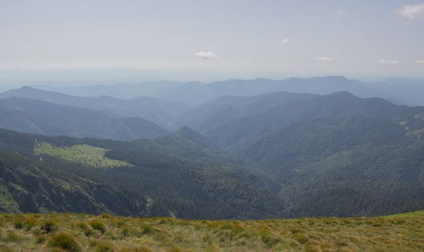 Trekking in den Karpaten, Wanderung zur Grenze zwischen der Ukraine und Rumänien von pop ivan marmarassky zu pop ivan chernogorsk - Foto, Bild