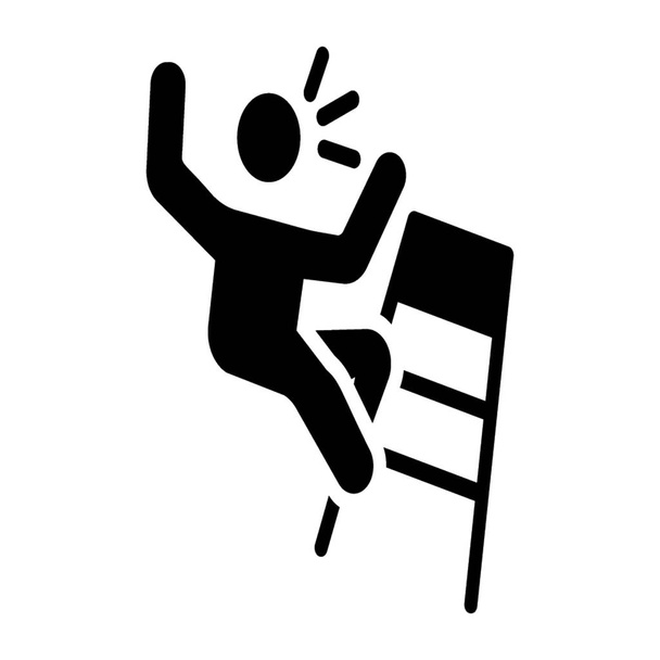 Solid design of falling down stairs pictogram. - Vector, Image