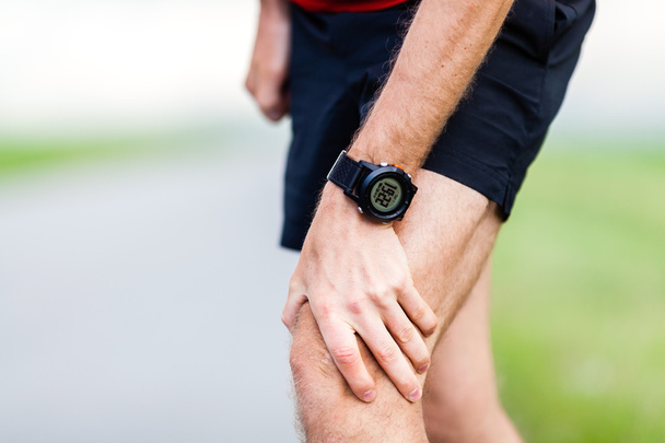 Running injury, knee pain - Foto, Imagem