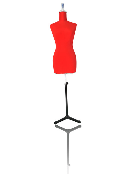 weibliche rote Schaufensterpuppe isoliert auf weiß - Foto, Bild