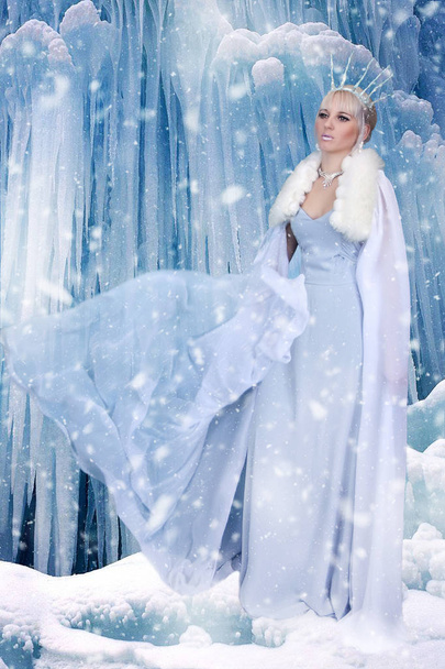The Snow Queen. The snow queen comes out of her ice castle. - Zdjęcie, obraz