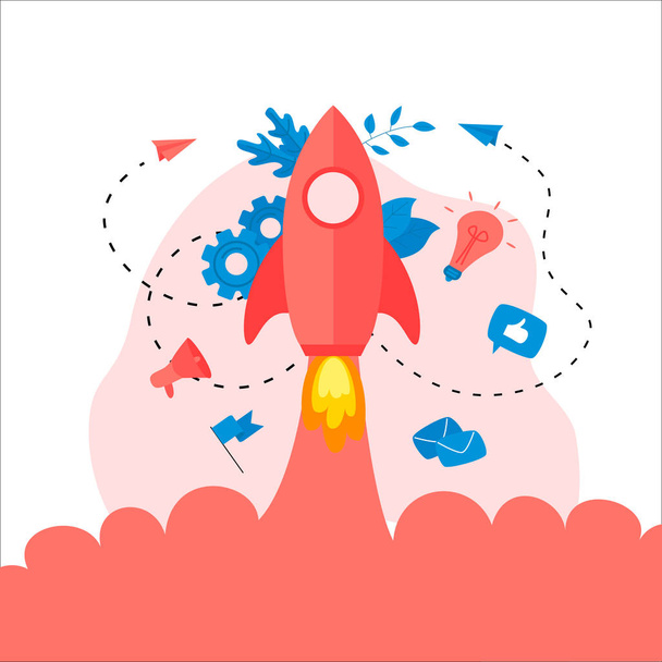 Concept of startup launch of a new business - Vector, Image