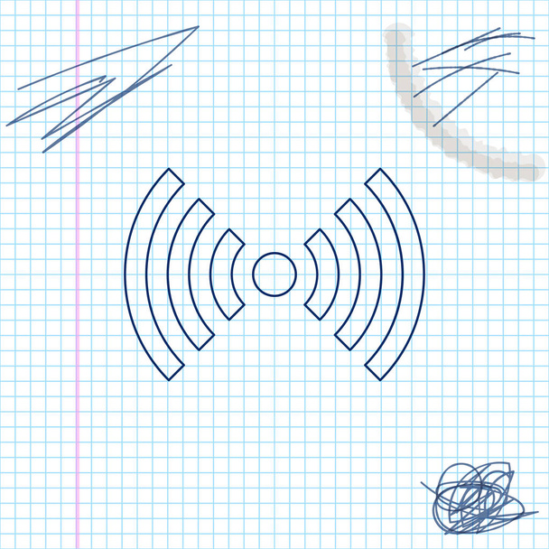 Wi-Fi bezprzewodowa sieć Internet symbol szkic linii ikona na białym tle. Ilustracja wektorowa - Wektor, obraz