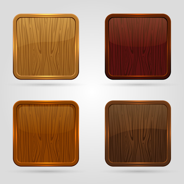 Wooden button - Vettoriali, immagini