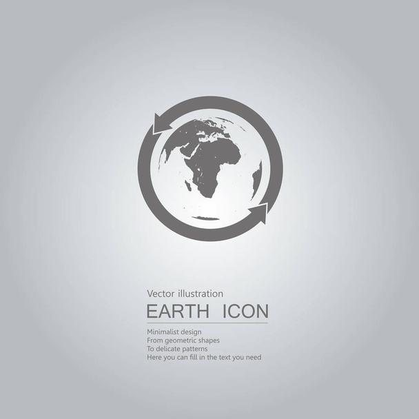 Vector drawn earth. Isolated on grey background. - Vector, afbeelding