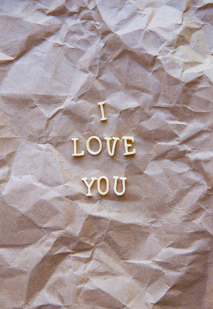 I love you written on kraft paper - 写真・画像