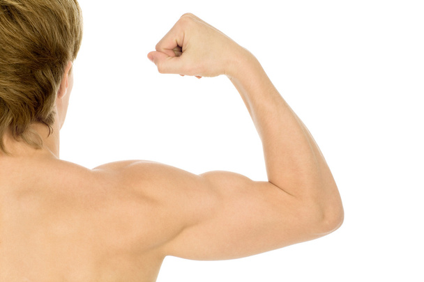 Homme flexion biceps
 - Photo, image